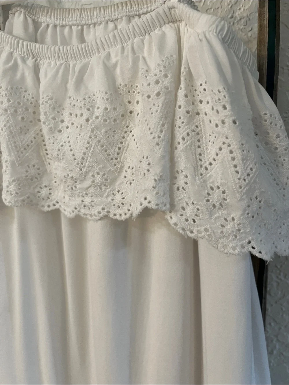 Epic Threads White Eyelet Ruffle Sundress for Girls Lined Sz Med